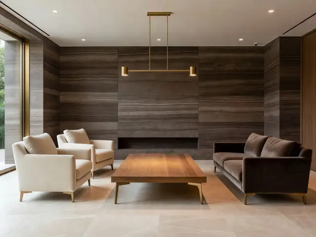 Luxury Living Room with Oak Coffee Table