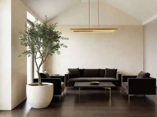Luxury Living Room with Olive Tree