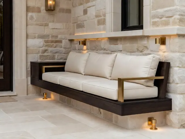 Luxury Porch with Built-In Bench