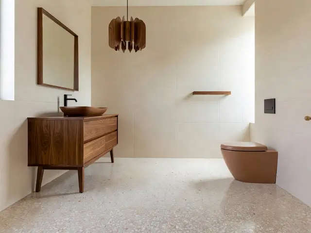 Mid-Century Modern Bathroom with Terrazzo Floor