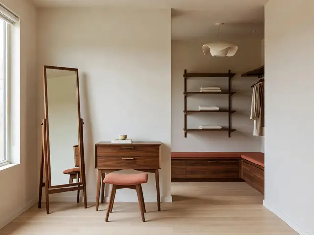Mid-Century Modern Bedroom with Dressing Corner
