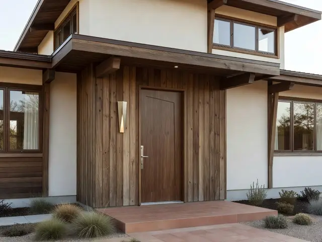 Mid-Century Modern Exterior with Cedar Entry