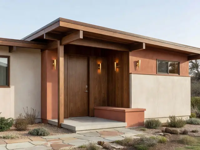 Mid-Century Modern Exterior with Covered Entry