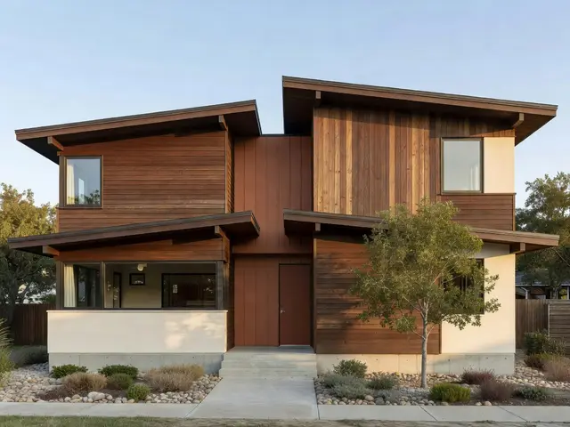 Mid-Century Modern Exterior with Mixed Siding