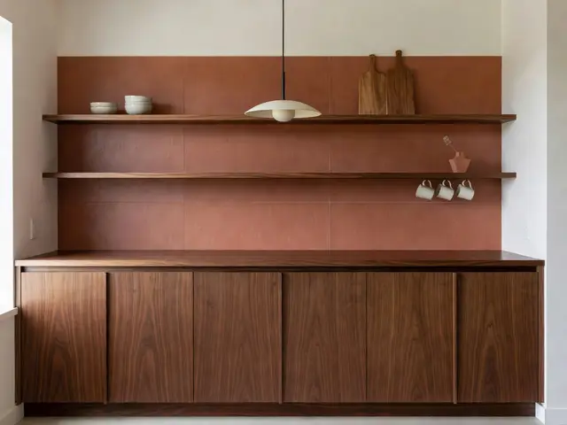 Mid-Century Modern Kitchen with Open Shelves