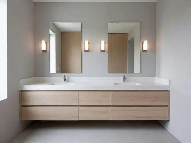 Minimalist Bathroom with Double Vanity