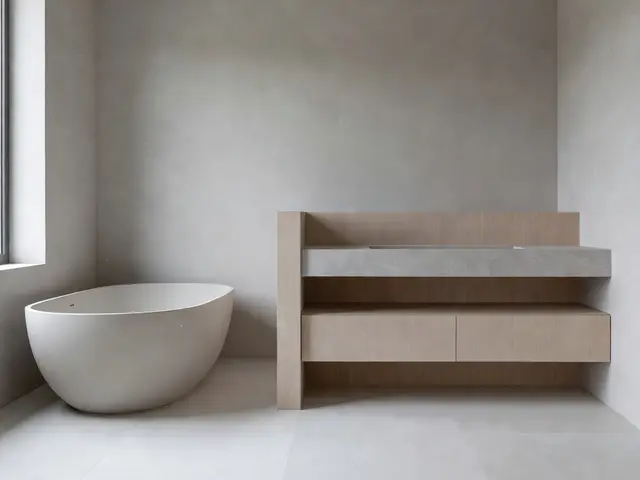 Minimalist Bathroom with Freestanding Tub