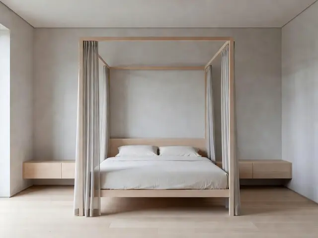 Minimalist Bedroom with Canopy Bed