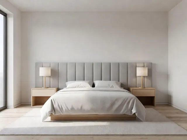 Minimalist Bedroom with Upholstered Headboard