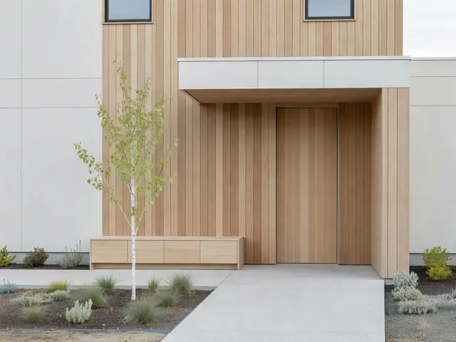 Minimalist Exterior with Cedar Entry