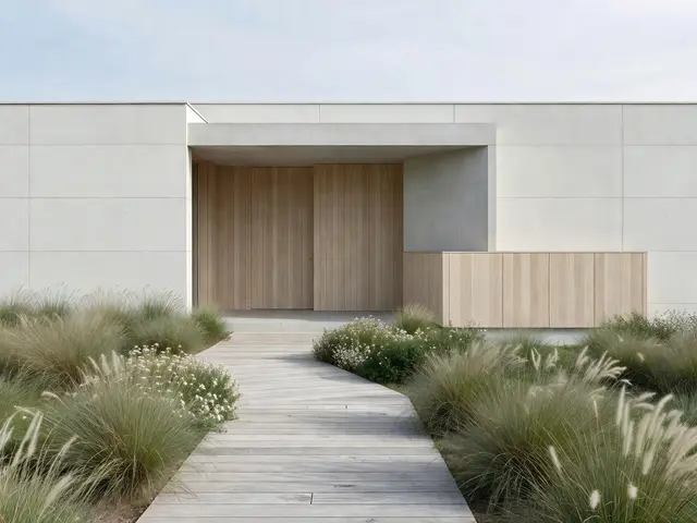 Minimalist Exterior with Courtyard Entry