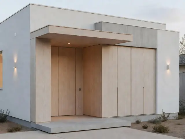 Minimalist Exterior with Covered Entry