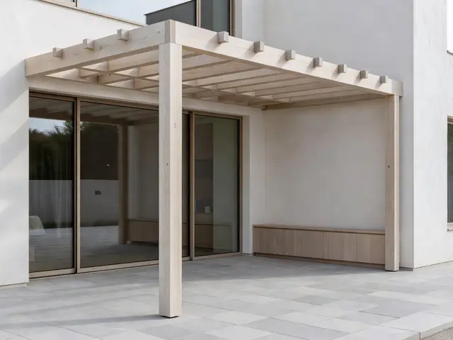 Minimalist Exterior with Timber Pergola
