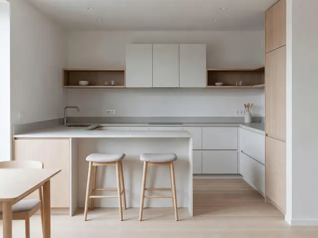 Minimalist Kitchen with Peninsula Seating