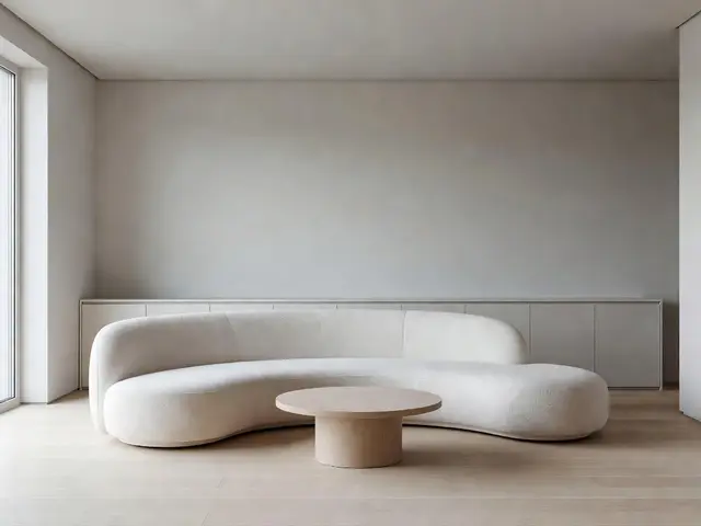 Minimalist Living Room with Curved Sofa