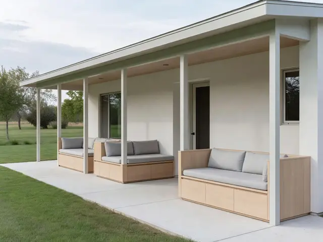 Minimalist Porch with Wraparound Seating