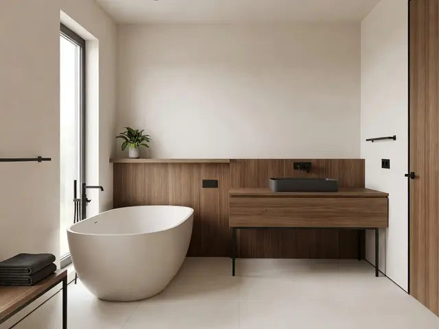 Modern Bathroom with Freestanding Tub
