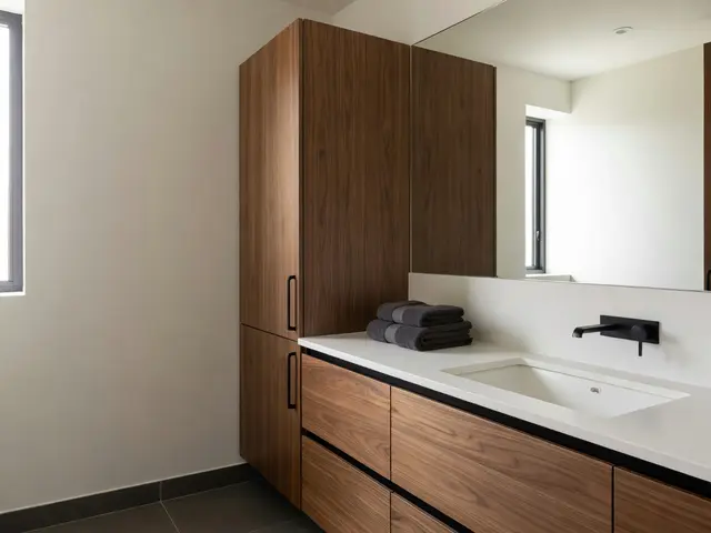 Modern Bathroom with Linen Storage