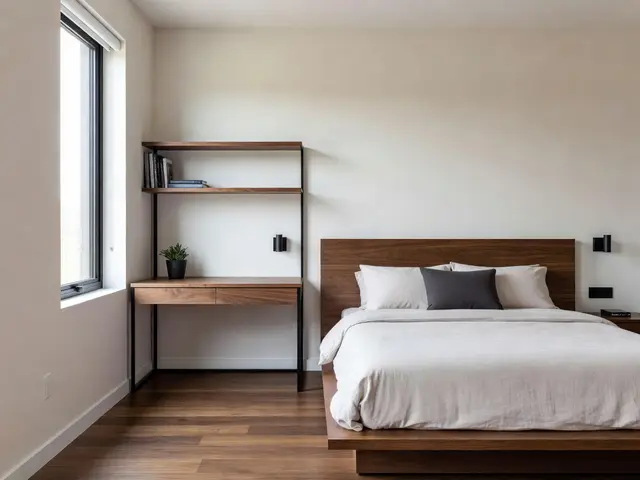 Modern Bedroom with Compact Workspace