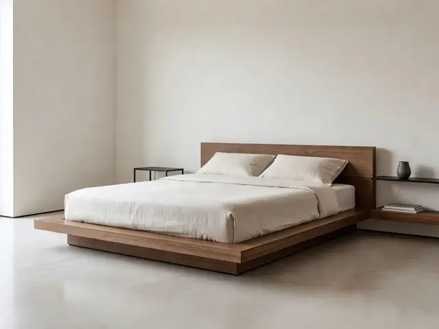 Modern Bedroom with Oak Platform Bed