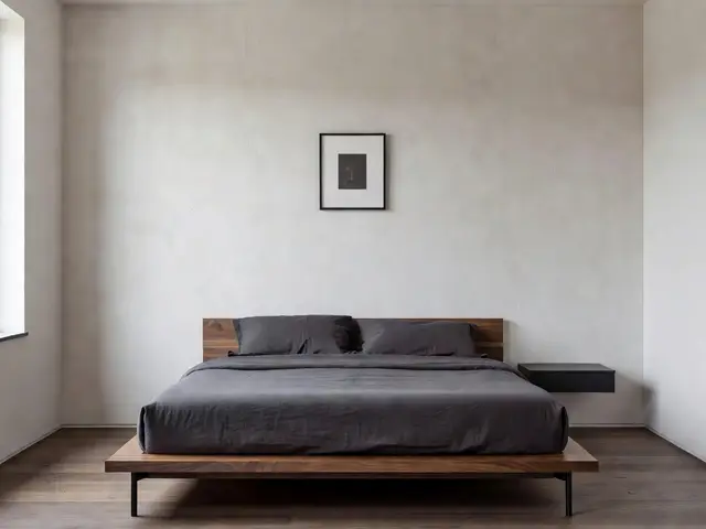 Modern Bedroom with Textured Accent Wall