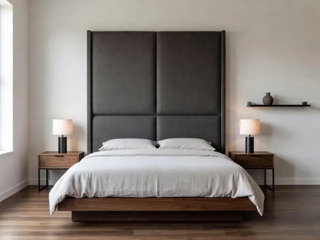 Modern Bedroom with Upholstered Headboard