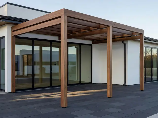 Modern Exterior with Timber Pergola