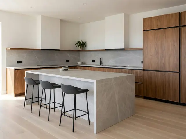 Modern Kitchen with Waterfall Island