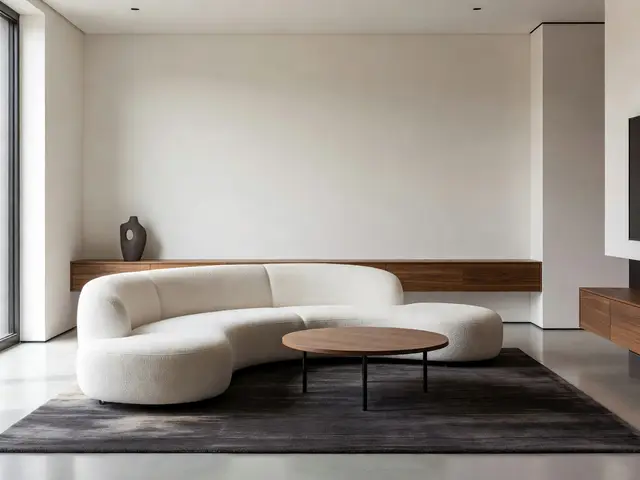 Modern Living Room with Curved Sofa