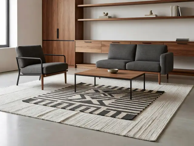 Modern Living Room with Layered Rugs