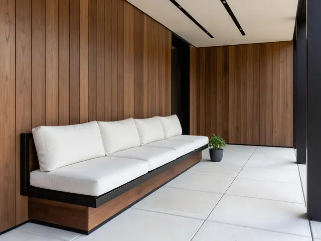 Modern Porch with Built-In Bench