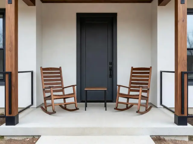 Modern Porch with Rocking Chairs