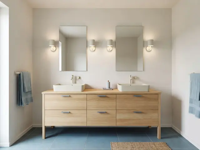 Scandinavian Bathroom with Double Vanity