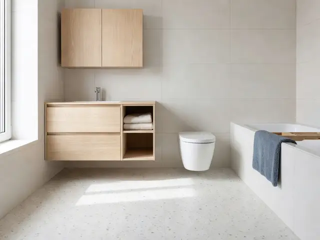Scandinavian Bathroom with Terrazzo Floor