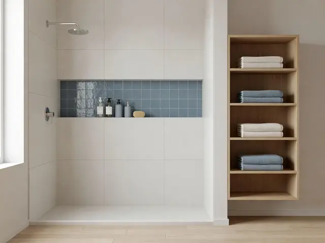 Scandinavian Bathroom with Tile Niche