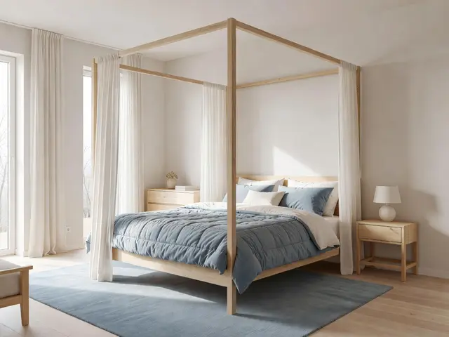 Scandinavian Bedroom with Canopy Bed