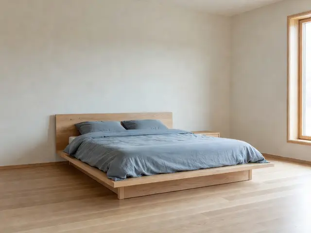 Scandinavian Bedroom with Oak Platform Bed
