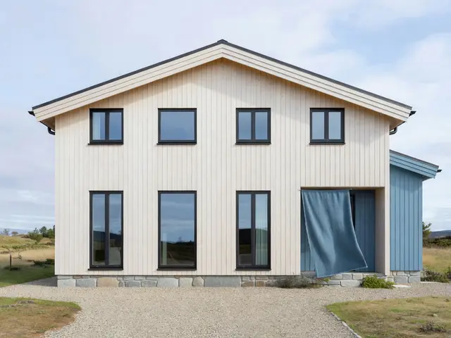 Scandinavian Exterior with Black Window Frames