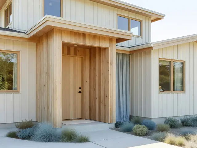 Scandinavian Exterior with Cedar Entry