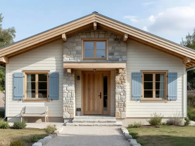 Scandinavian Exterior with Stone Accents