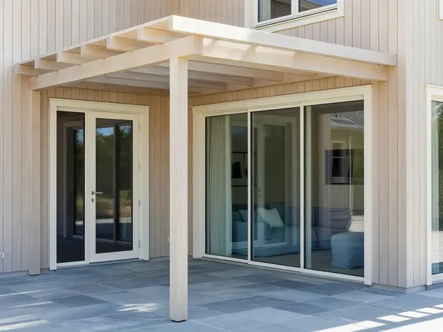 Scandinavian Exterior with Timber Pergola