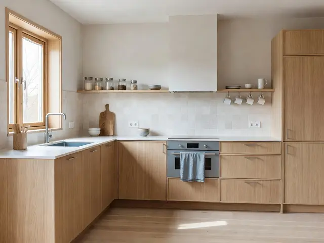 Scandinavian Kitchen with Oak Cabinets