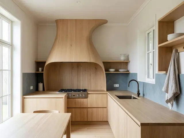 Scandinavian Kitchen with Statement Range Hood