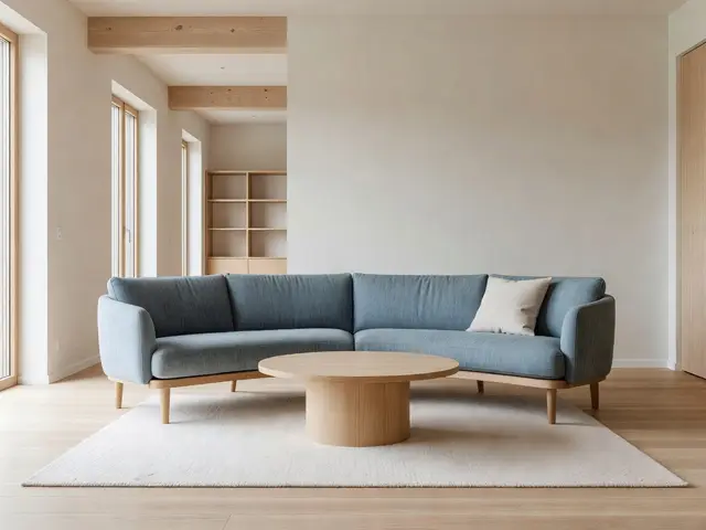 Scandinavian Living Room with Curved Sofa