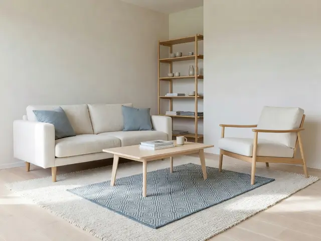 Scandinavian Living Room with Layered Rugs