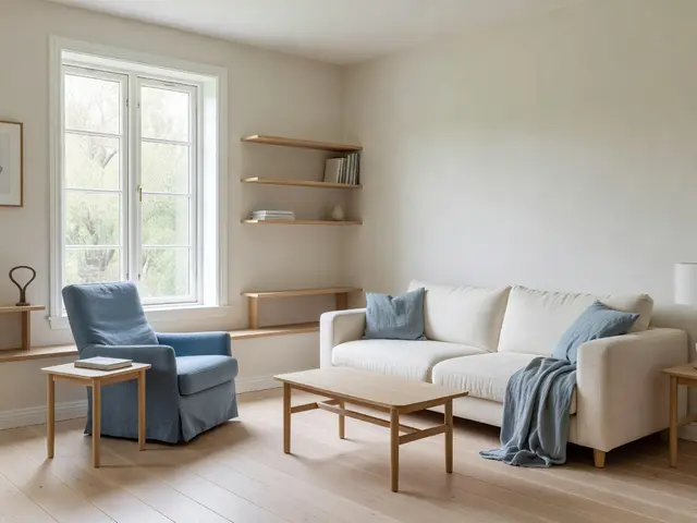 Scandinavian Living Room with Window Reading Nook