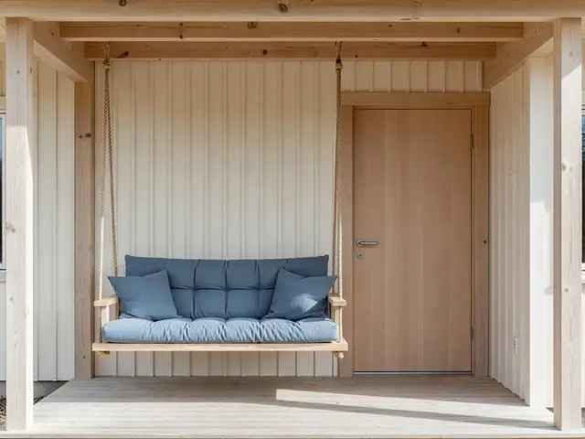 Scandinavian Porch with Porch Swing