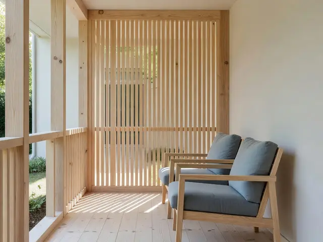 Scandinavian Porch with Slatted Screen