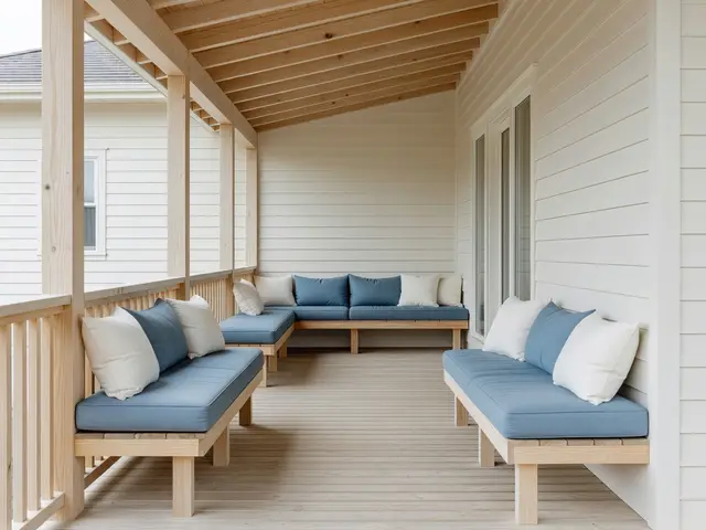 Scandinavian Porch with Wraparound Seating